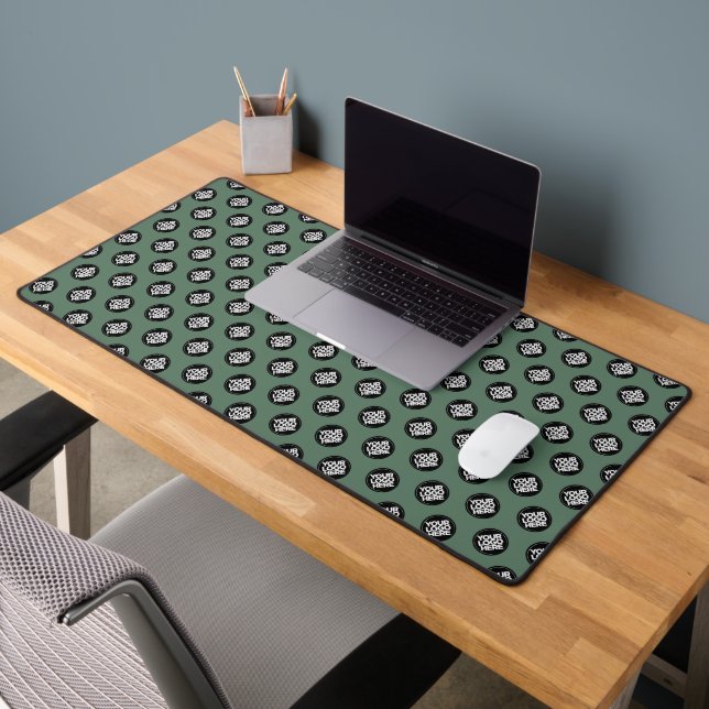 Sage Green Custom Business Logo Pattern Desk Mat (Office 2)