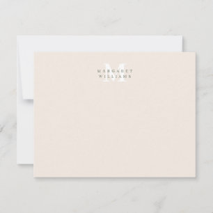 Sage Green Custom Colored Monogram Name Note Card