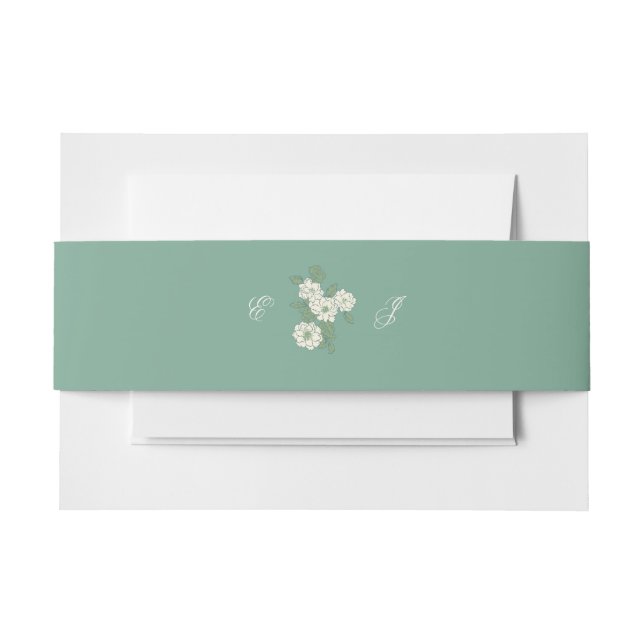 Sage Green Custom Initial Wedding Belly Band (Front Example)