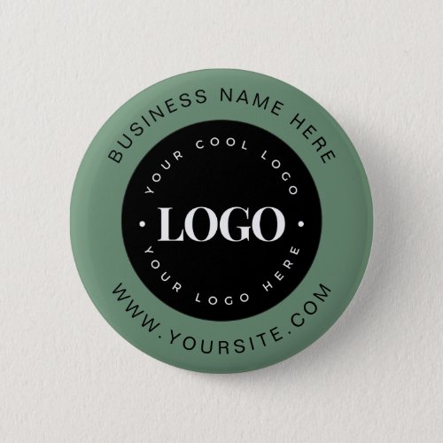 Sage Green Custom Logo Text Business Corporate Button