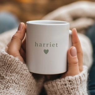 Sage Green Custom Name Baby Shower Favor Coffee Mug