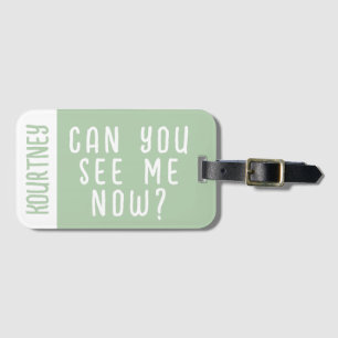 Sage Green Custom Name Modern Bold Funny Luggage Tag