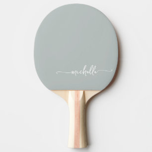 Sage Green Custom Name Signature Script Ping Pong Paddle