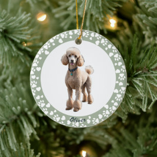 Sage Green Custom Photo Pet Loss Memorial Frame Ceramic Ornament