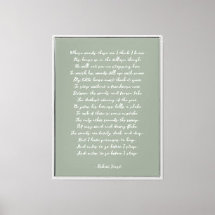 Sage Green Custom Poem Print on Canvas 