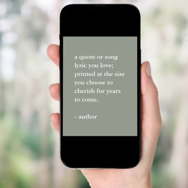 Sage Green Custom Quote Print  (Front Digital)