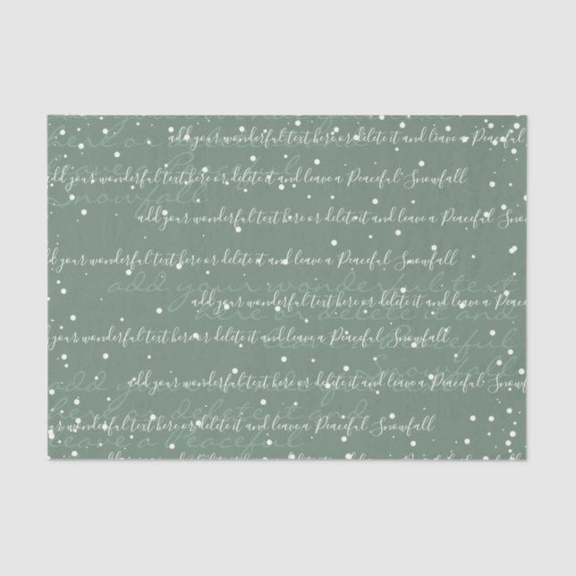 Sage Green | Custom Script Text Elegant Christmas Tissue Paper (Front)