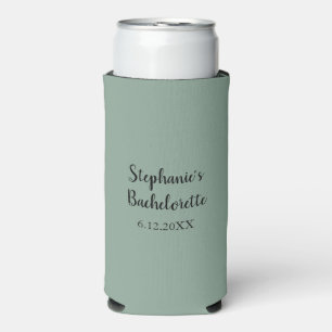 Sage Green Custom Wedding Bachelorette Favor Gift Seltzer Can Cooler