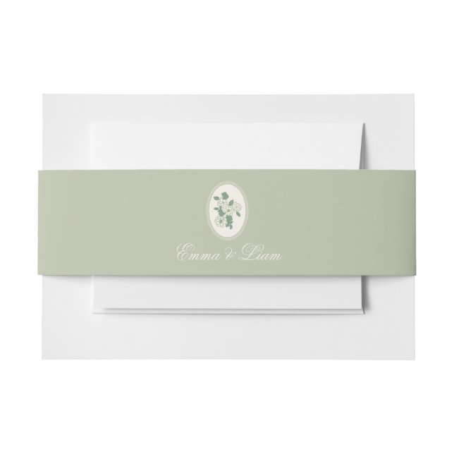 Sage Green Custom Wedding Belly Band (Front Example)
