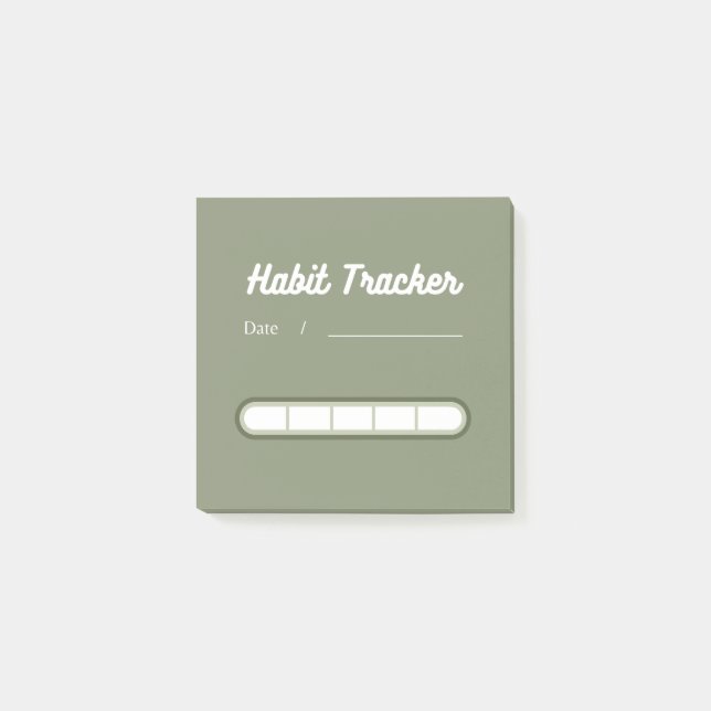 Sage green Cute Habit Tracker Notes (Front)