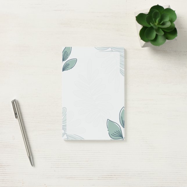Sage Green Cute Simple Plants Post-it Notes (Office)