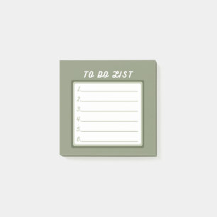 Sage green Cute To Do List Post-it Notes