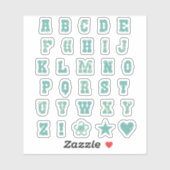 Sage Green Dainty Floral Monogram Alphabet Letters Sticker | Zazzle
