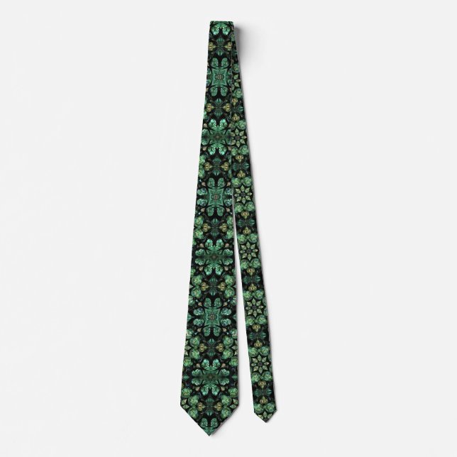 Sage Green, Dark Green & Black Neck Tie (Front)