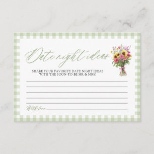 Sage Green Date Night Ideas Bridal Shower Game Enclosure Card