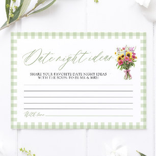 Sage Green Date Night Ideas Bridal Shower Game Enclosure Card
