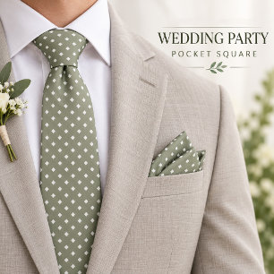 Sage Green Diamond Wedding Pocket Square Bandana