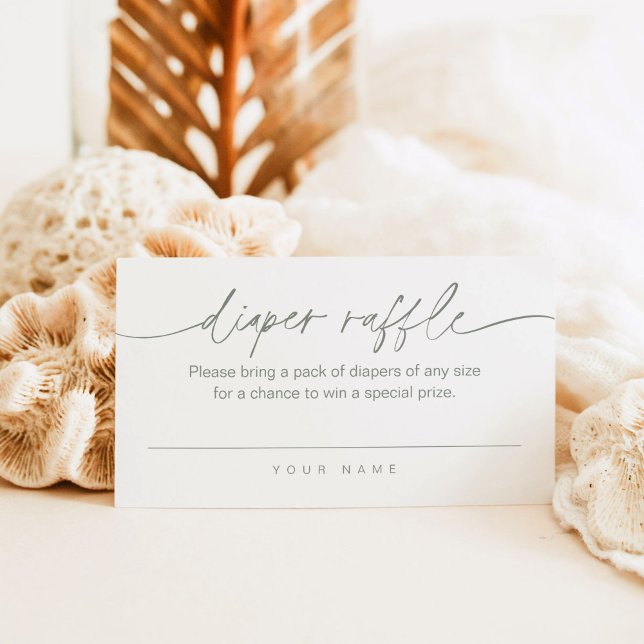 SAGE Green Diaper Raffle Ticket Card (Creator Uploaded)