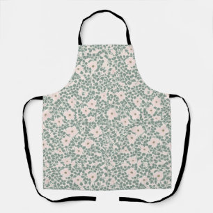 Sage Green Ditsy Floral Pattern Apron