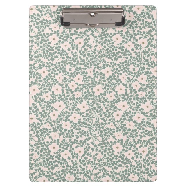 Sage Green Ditsy Floral Pattern Clipboard (Front)
