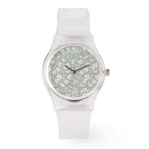 Sage Green Ditsy Floral Pattern Watch