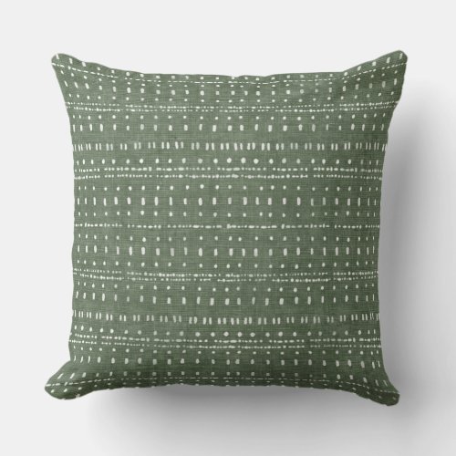 Sage Green Dots Throw Pillow