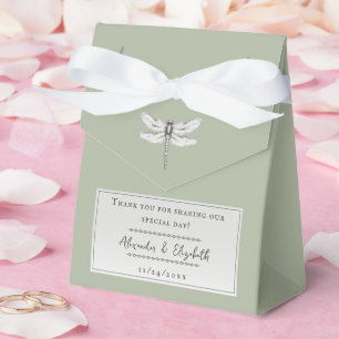 Sage Green Dragonfly Wedding Favor Boxes