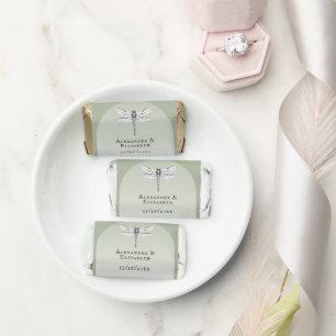 Sage Green Dragonfly Wedding Hershey's Miniatures