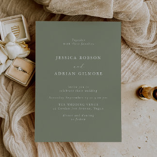 Sage Green Dream Modern Minimal Wedding Invitation