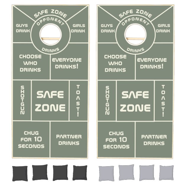 Sage Green Drinking Gamer Cornhole Set