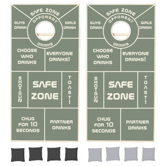 Sage Green Drinking Gamer Cornhole Set (Set)