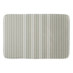 Sage Green Dusty Blue Taupe Gray Farmhouse Stripe  Bath Mat