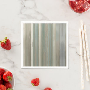 Sage Green Dusty Blue Taupe Gray Farmhouse Stripe  Napkins