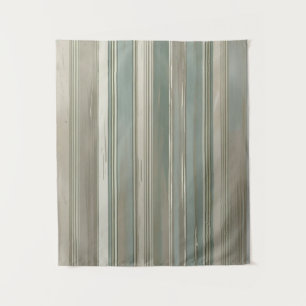 Sage Green Dusty Blue Taupe Gray Farmhouse Stripe Tapestry