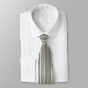 Sage Green Dusty Blue Taupe Gray Stripe Neck Tie