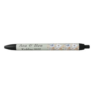 Sage Green Dusty Blue Wildflower Wedding Pen