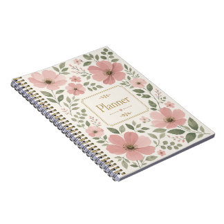 Sage Green & Dusty Pink Floral Planner Notebook