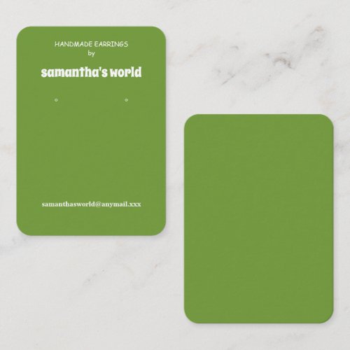 Sage Green Earring Display Business Card