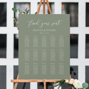 Sage Green Elegant 15 table Seating Chart