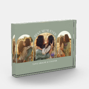 Sage green elegant arch multi photo best mum