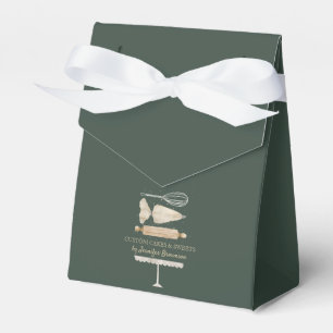 sage green elegant Baking Cooking Utensil Favor Boxes
