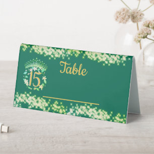 Sage Green Elegant Boho Quinceañera Spanish Table Tent