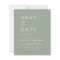 Sage Green Elegant Boho Save the Date Minimalist 