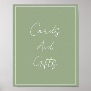 Sage Green Elegant Bridal Shower Wedding Custom Poster