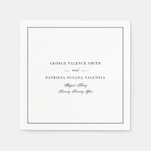 Sage Green Elegant Calligraphy Framed Wedding Napkins