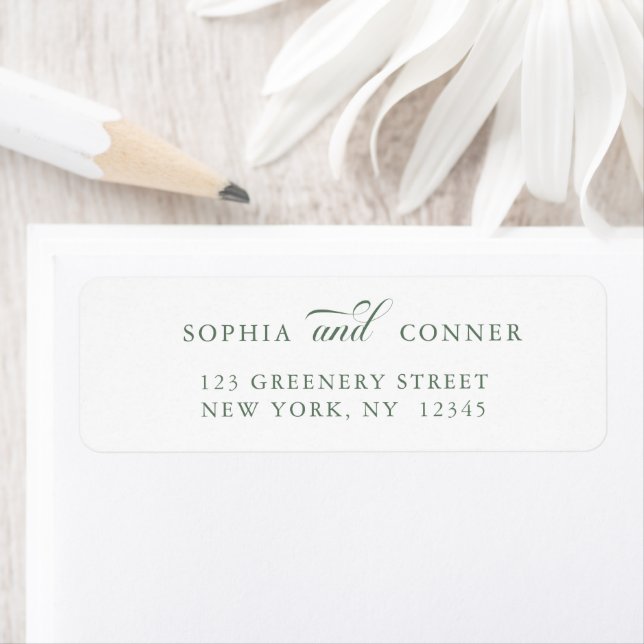 Sage Green Elegant Classy Return Address Label (Insitu)