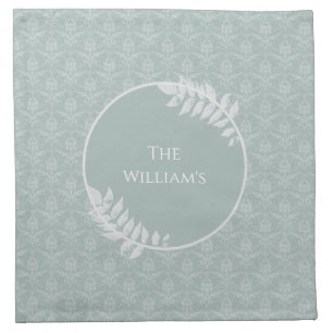 Sage Green Elegant Damask Cloth Napkin