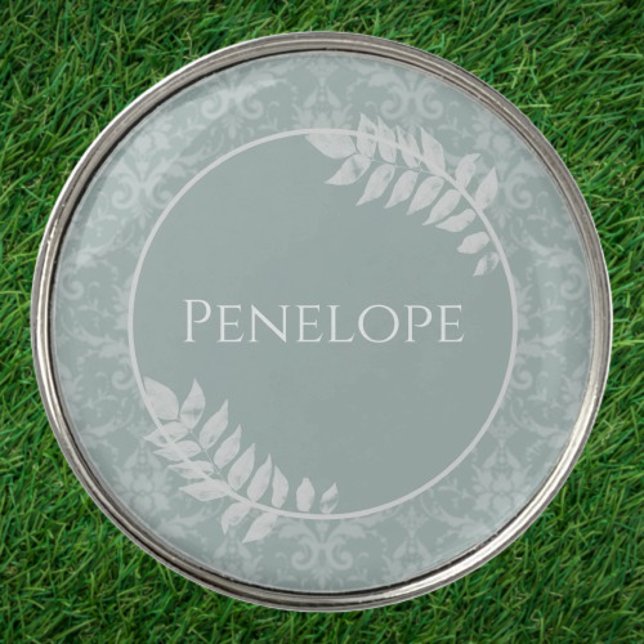 Sage Green Elegant Damask Golf Ball Marker (Sage Green Elegant Damask Golf Ball Marker)