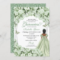 Blue Floral Quinceañera Invitation In Spanish, Zazzle