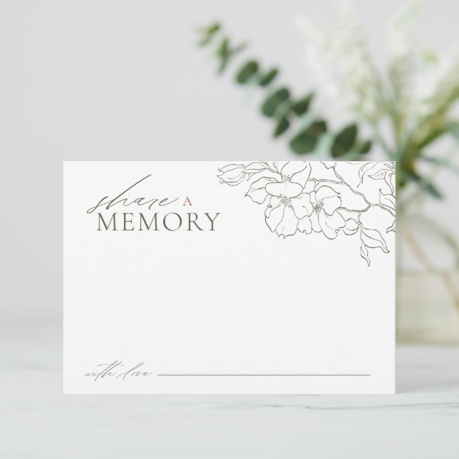 Sage Green elegant floral share a memory card (Standing Front)